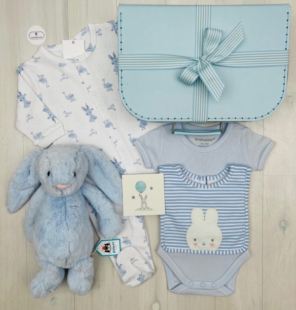 bashful bunny blue | sweet arrivals baby hampers