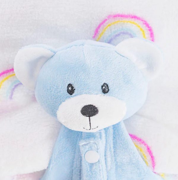 teddy time blue bear comforter | sweet arrivals baby hampers