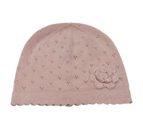 emotion and kids pink crochet flower hat | sweet arrivals baby hampers