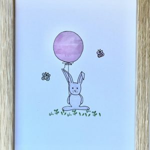 Framed pink bunny | Sweet Arrivals Baby Hampers