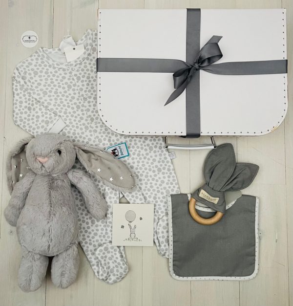 Silver bunny | sweet arrivals baby hampers