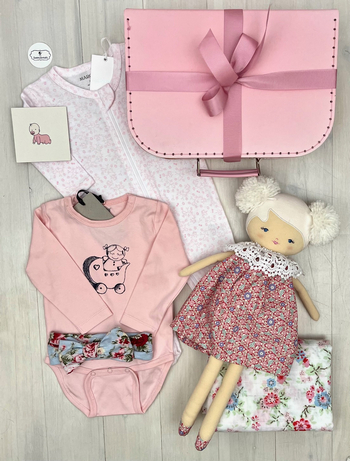 pink baby doll | sweet arrivals baby hampers