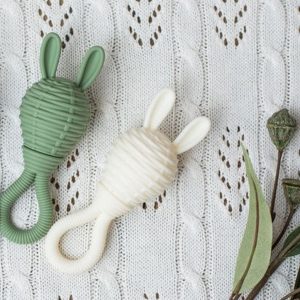 Winibeads ivory bunny teether rattle | sweet arrivals baby hampers and gifts