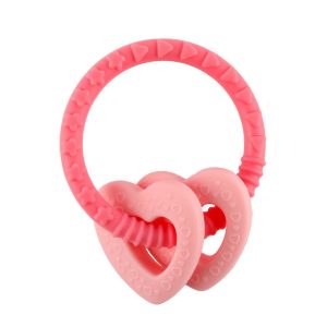 Winibeads pink hearts teether | sweet arrivals baby hampers and gifts