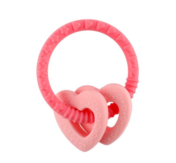 Winibeads pink hearts teether | sweet arrivals baby hampers and gifts